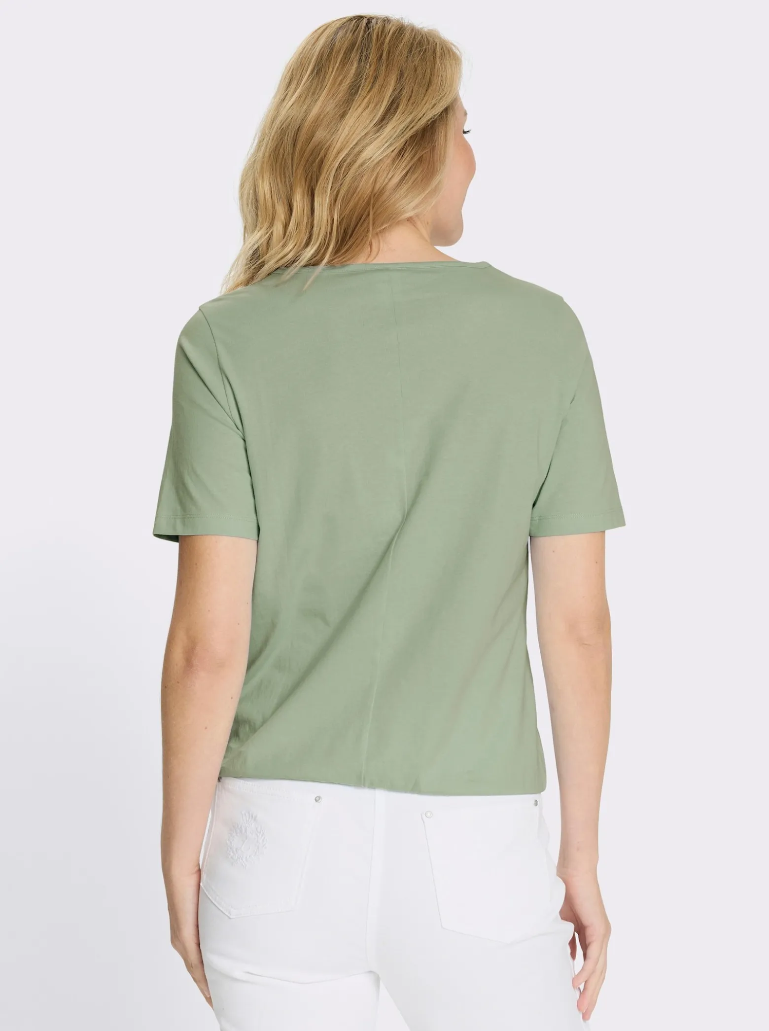 Kurzarmshirt mit elastischem Saum