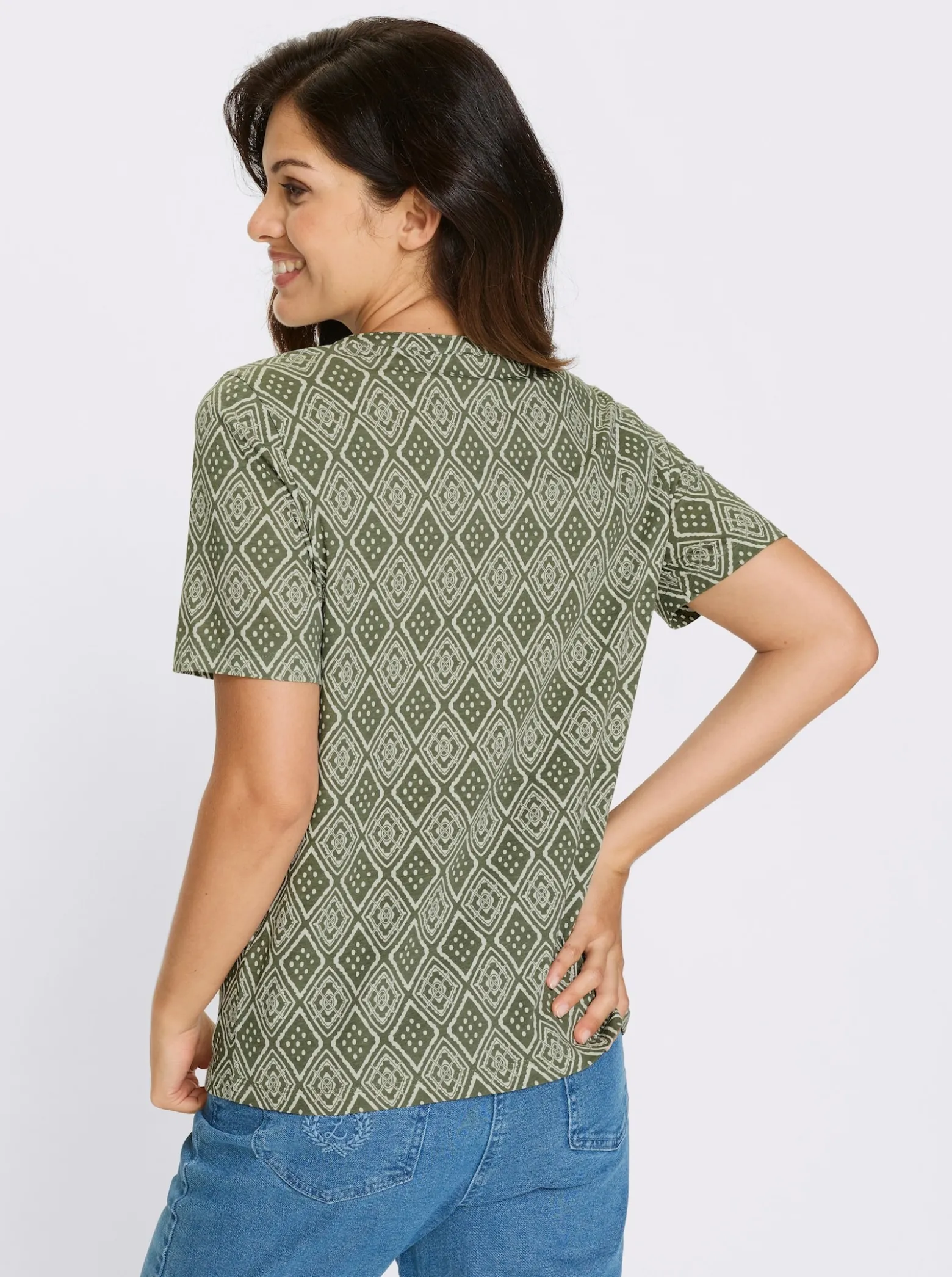 Kurzarmshirt mit Ethno-Druck