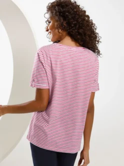 Kurzarmshirt mit fixiertem Ärmel-Aufschlag