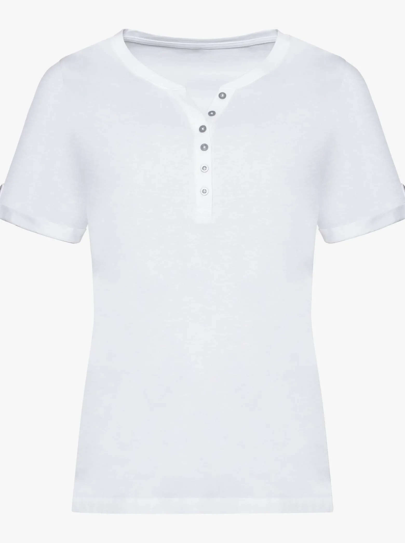 Kurzarmshirt mit fixiertem Ärmel-Aufschlag