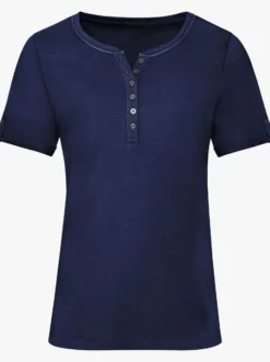 Kurzarmshirt mit fixiertem Ärmel-Aufschlag
