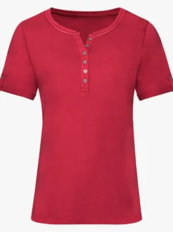 Kurzarmshirt mit fixiertem Ärmel-Aufschlag
