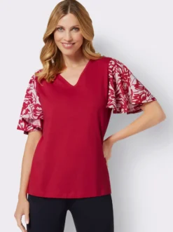 Kurzarmshirt mit Flügel-Ärmeln
