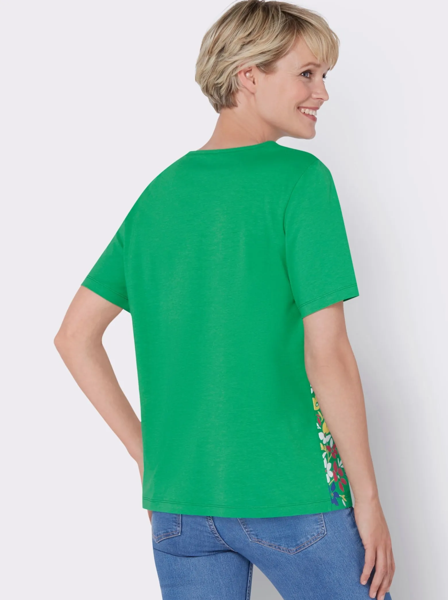 Kurzarmshirt mit floralem Druck