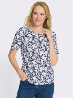 Kurzarmshirt mit floralem Muster