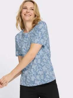 Kurzarmshirt mit floralem Muster