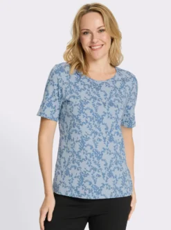 Kurzarmshirt mit floralem Muster
