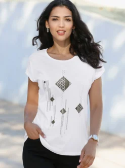 Kurzarmshirt mit Folien-Print