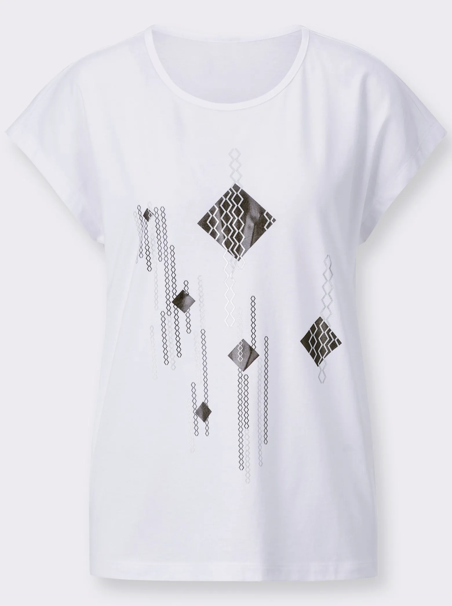 Kurzarmshirt mit Folien-Print