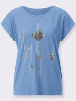 Kurzarmshirt mit Folien-Print