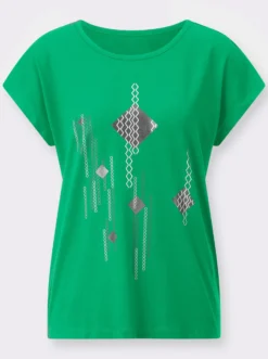 Kurzarmshirt mit Folien-Print