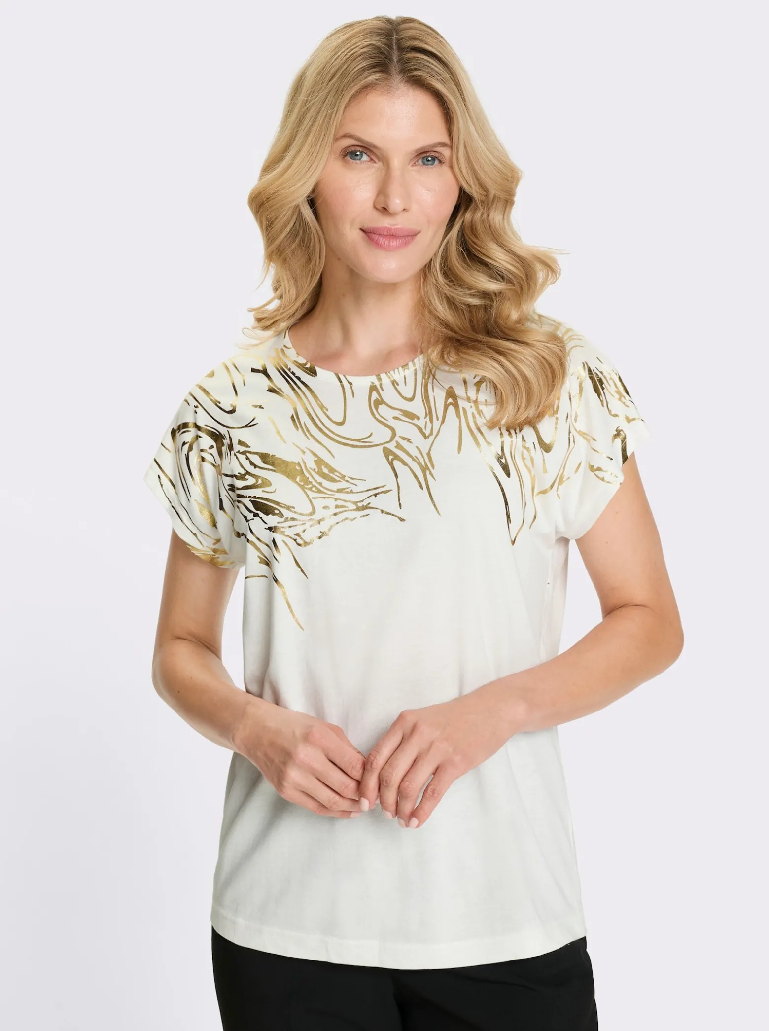 Kurzarmshirt mit Folien-Print