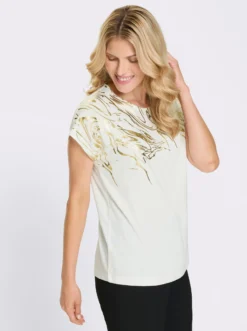 Kurzarmshirt mit Folien-Print