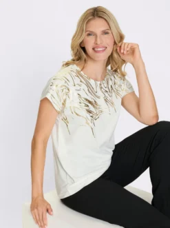 Kurzarmshirt mit Folien-Print