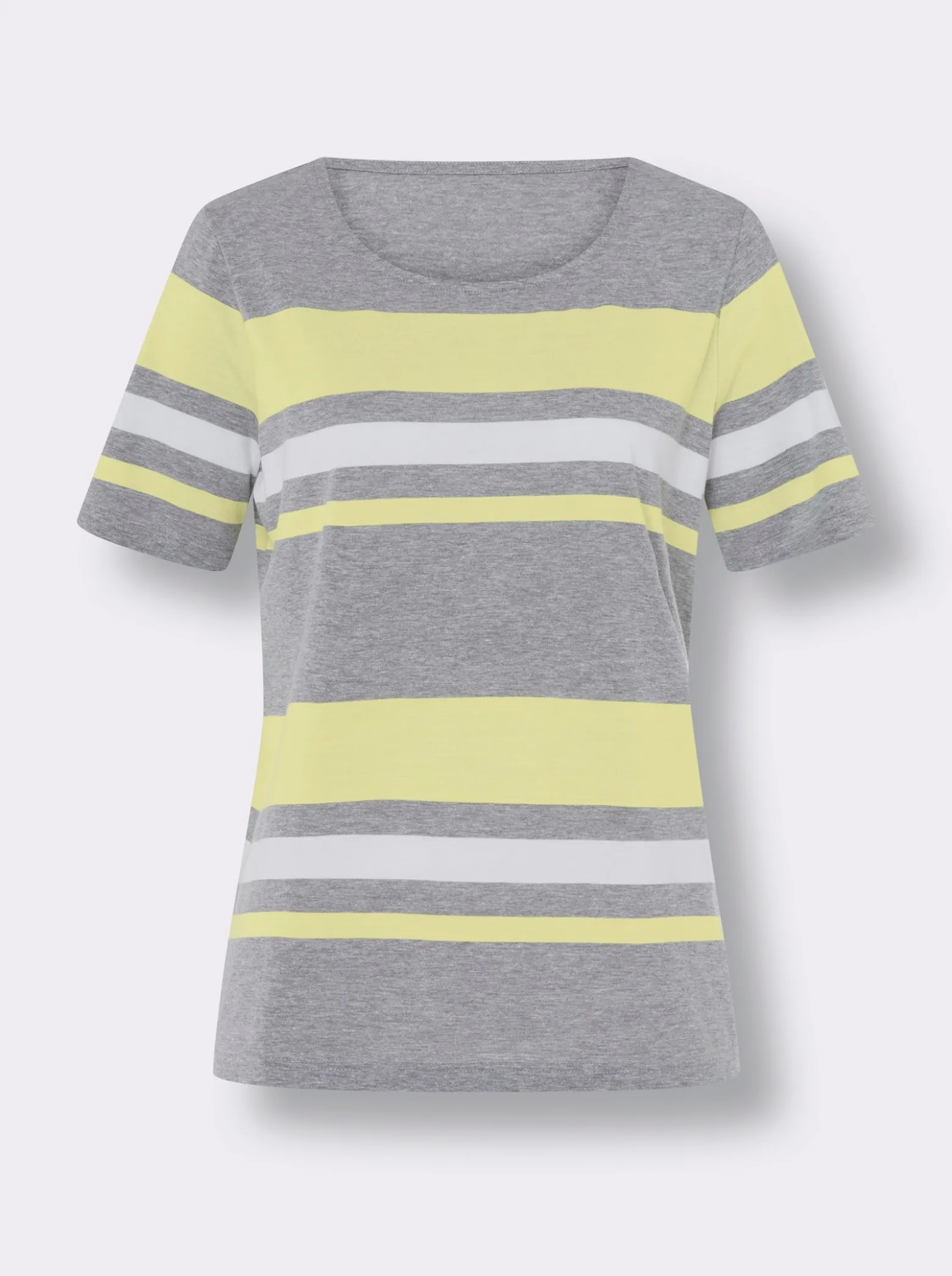 Kurzarmshirt mit garngefärbtem Streifen