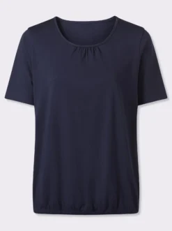 Kurzarmshirt mit gerafftem Ausschnitt