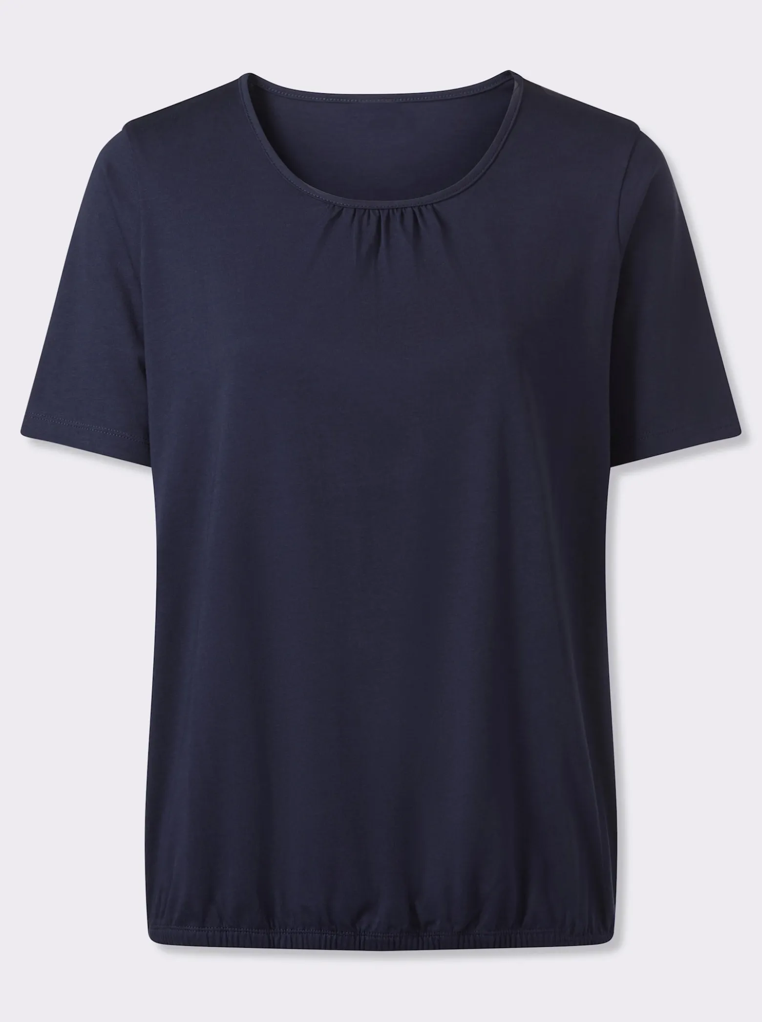 Kurzarmshirt mit gerafftem Ausschnitt