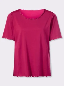 Kurzarmshirt mit gewellten Abschlüssen
