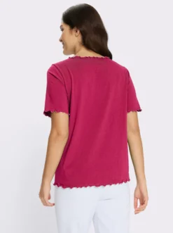 Kurzarmshirt mit gewellten Abschlüssen