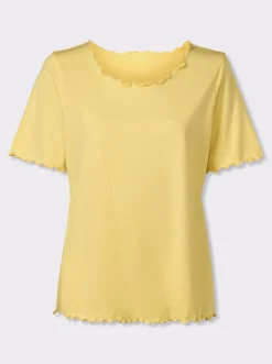 Kurzarmshirt mit gewellten Abschlüssen