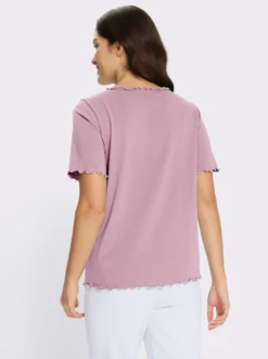Kurzarmshirt mit gewellten Abschlüssen