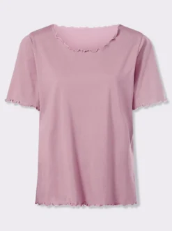 Kurzarmshirt mit gewellten Abschlüssen