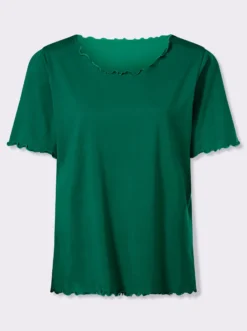 Kurzarmshirt mit gewellten Abschlüssen
