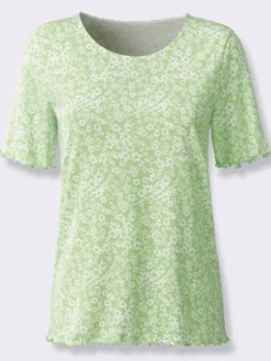 Kurzarmshirt mit gewellten Abschlüssen