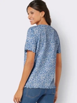 Kurzarmshirt mit gewellten Abschlüssen