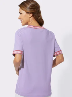 Kurzarmshirt mit Glanz-Abschlüssen