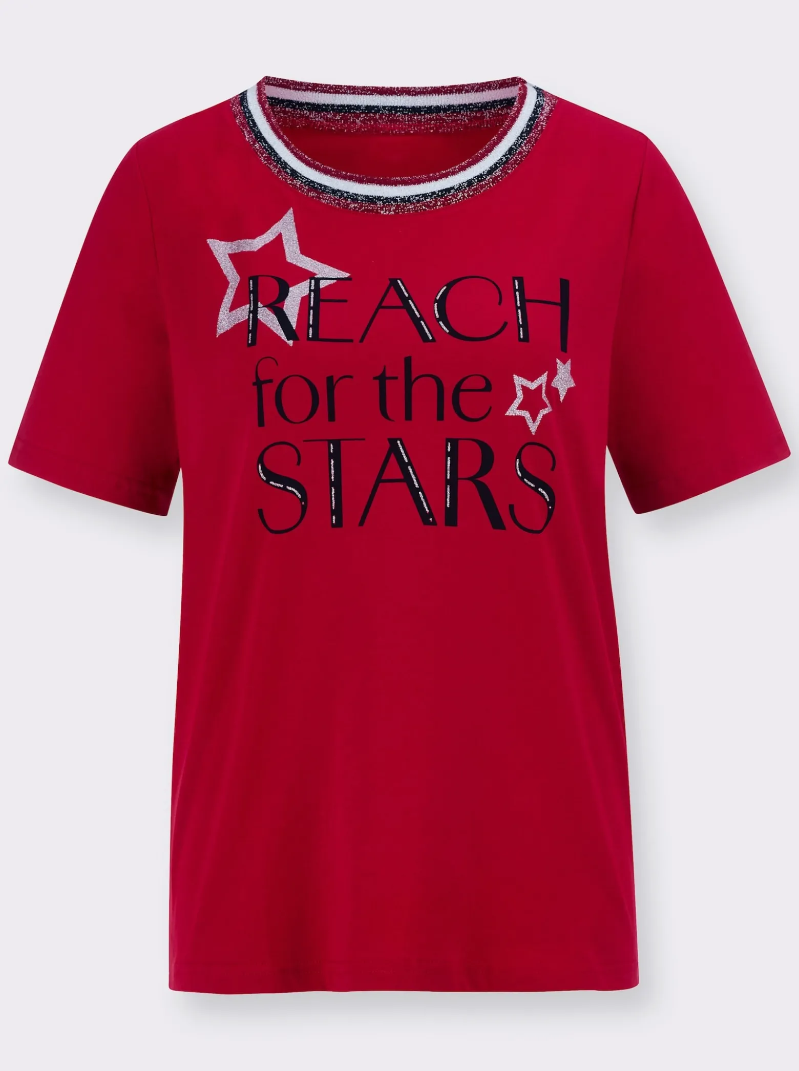 Kurzarmshirt mit Glanz-Details