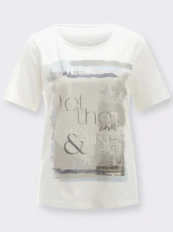 Kurzarmshirt mit Glitzerdruck