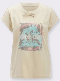 Kurzarmshirt mit Glitzerdruck