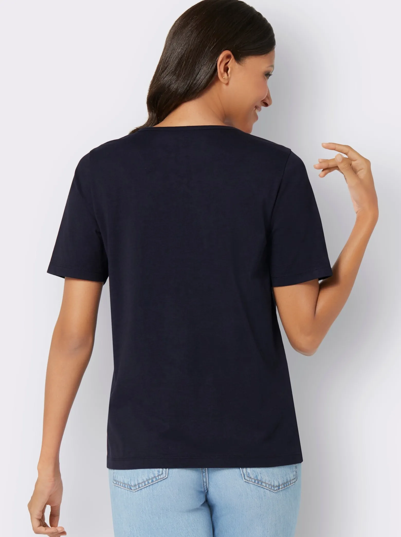 Kurzarmshirt mit Glitzer-Print