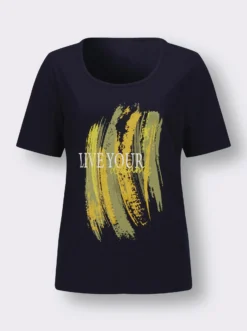 Kurzarmshirt mit Glitzer-Print
