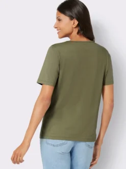Kurzarmshirt mit Glitzer-Print