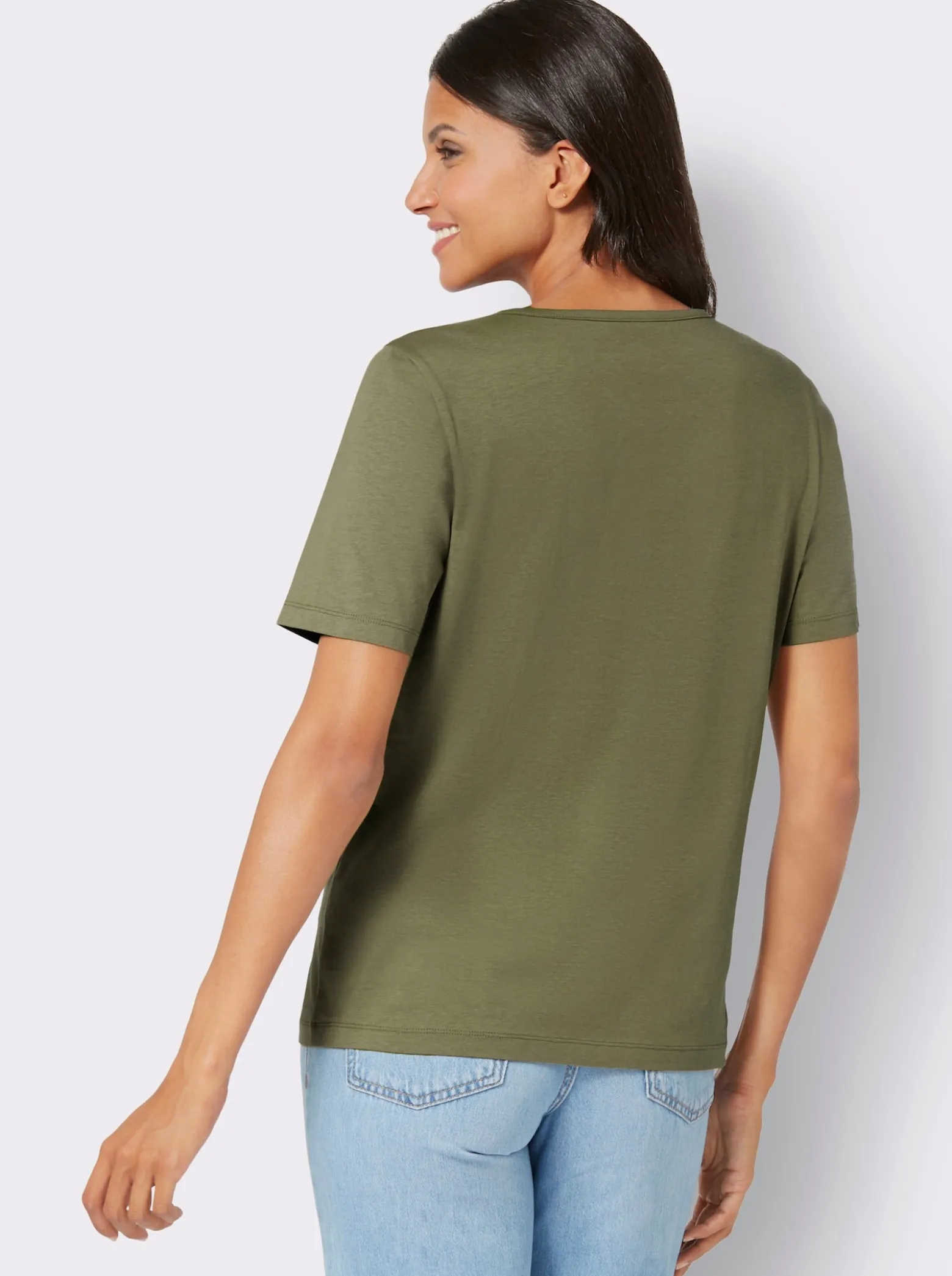 Kurzarmshirt mit Glitzer-Print
