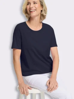 Kurzarmshirt mit Glitzersteinchen-Applikation