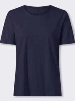 Kurzarmshirt mit Glitzersteinchen-Applikation