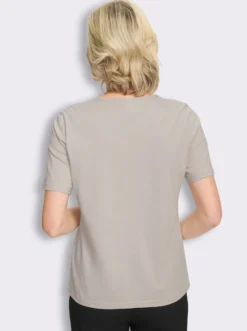 Kurzarmshirt mit Glitzersteinchen-Applikation