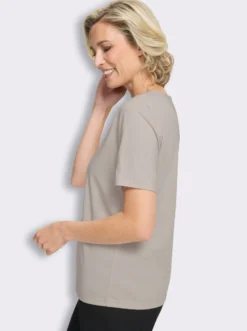 Kurzarmshirt mit Glitzersteinchen-Applikation