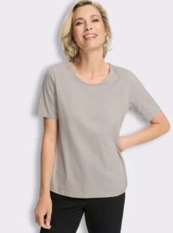 Kurzarmshirt mit Glitzersteinchen-Applikation