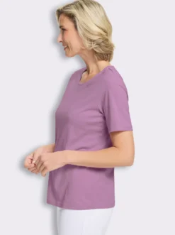 Kurzarmshirt mit Glitzersteinchen-Applikation