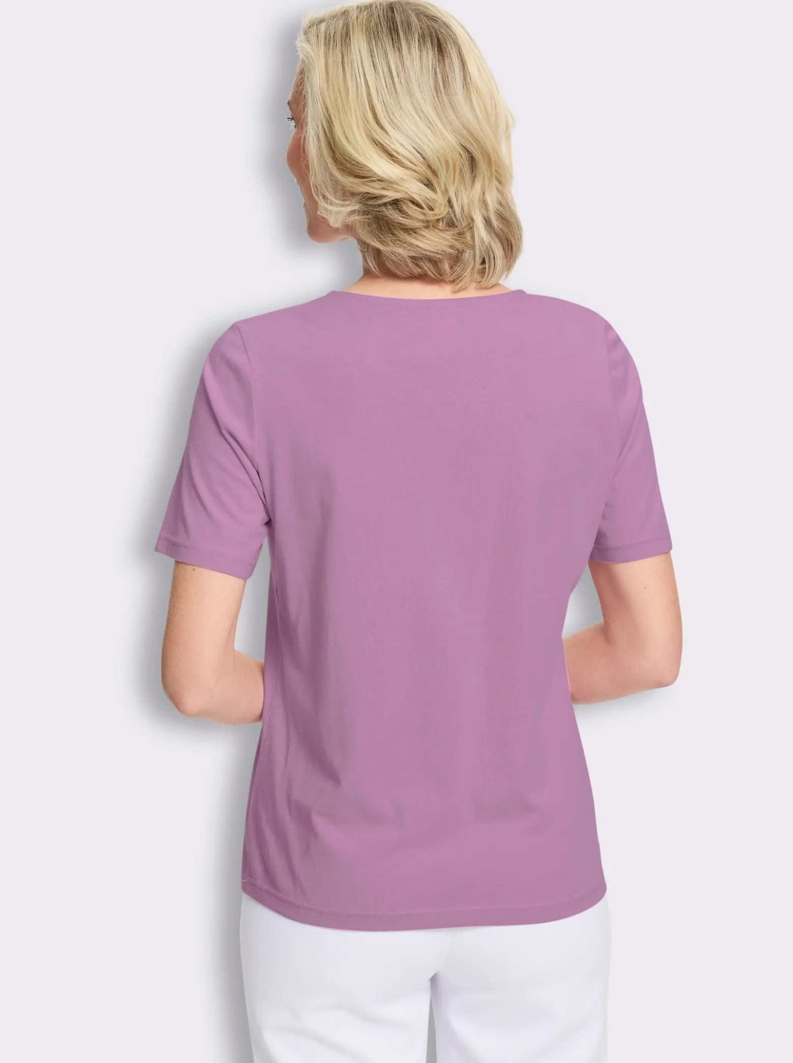 Kurzarmshirt mit Glitzersteinchen-Applikation