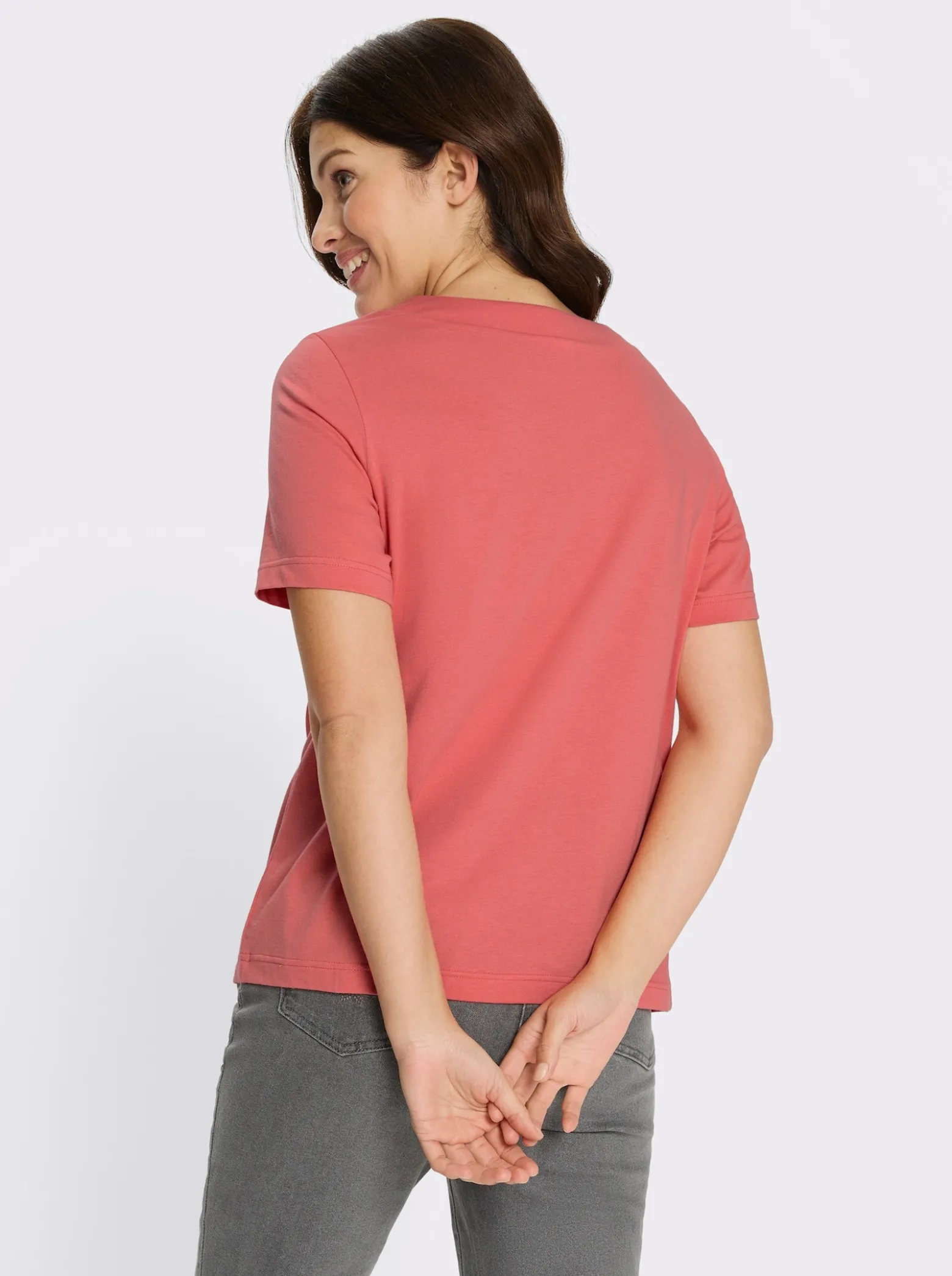 Kurzarmshirt mit glänzendem Druckmuster