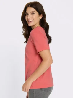 Kurzarmshirt mit glänzendem Druckmuster