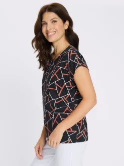 Kurzarmshirt mit Grafik-Print vorne
