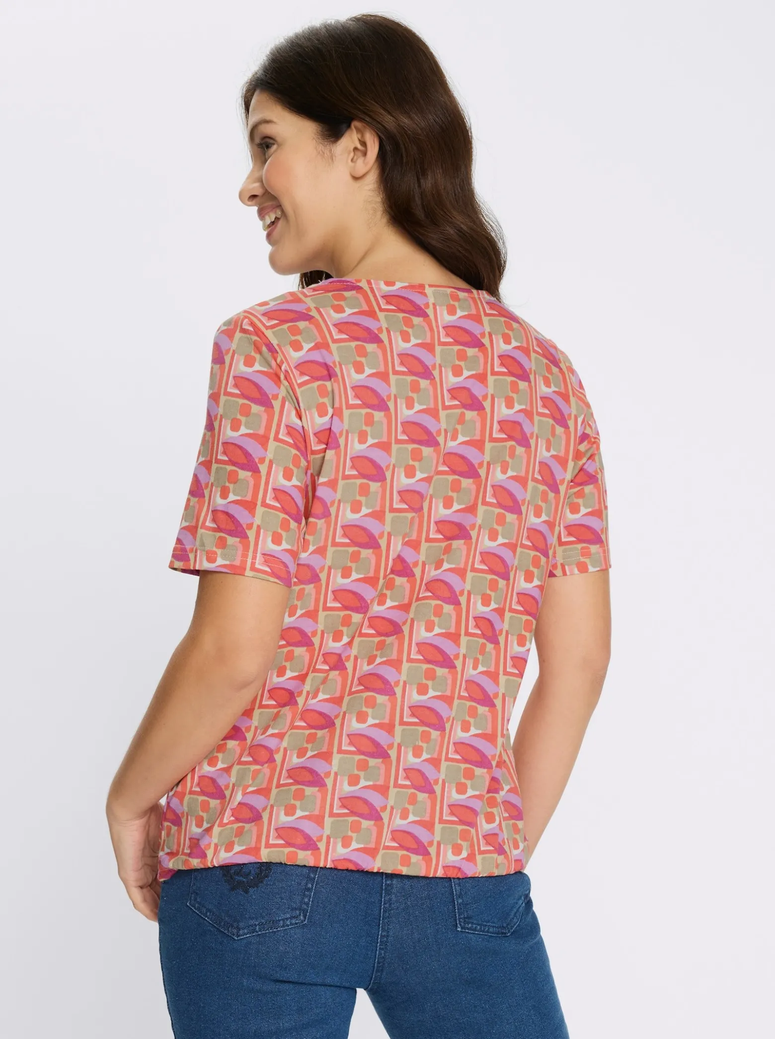 Kurzarmshirt mit grafischem Druckmuster