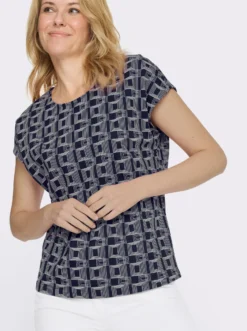 Kurzarmshirt mit grafischem Muster