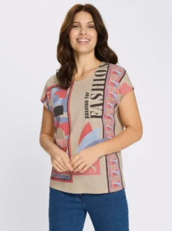 Kurzarmshirt mit großem Print vorne